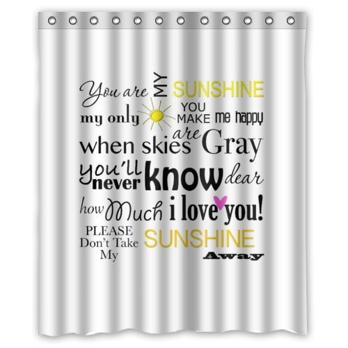 HelloDecor Inspirational Quotes Shower Curtain Polyester Fabric