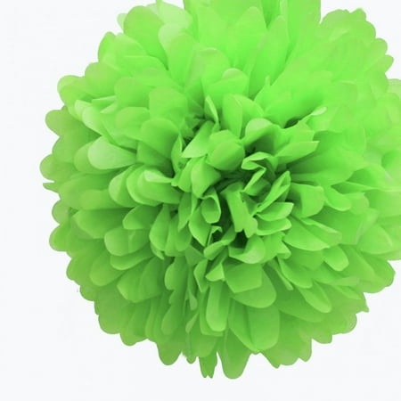 19' Tissue Balls - Quasimoon 20'' Light Lime Tissue Paper Pom Poms Flowers Balls, Decorations (4 Pack) by PaperLanternStore