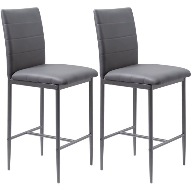Sanspredet Bar Stools Set of 2 Modern Faux Leather Counter Height