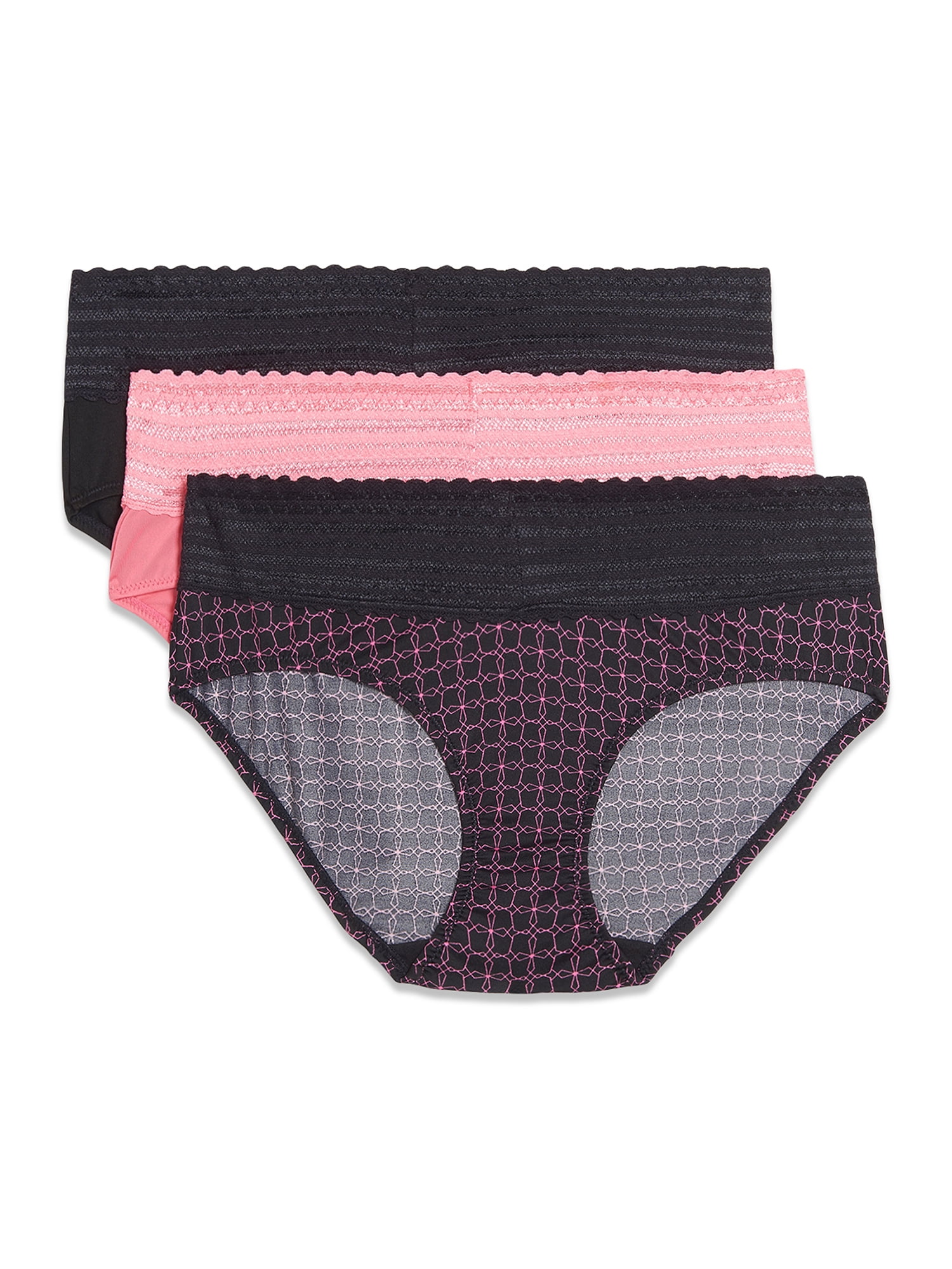 Blissful Benefits by Warner's Women's No Muffin Top w/ Lace Hipster, 3-Pack