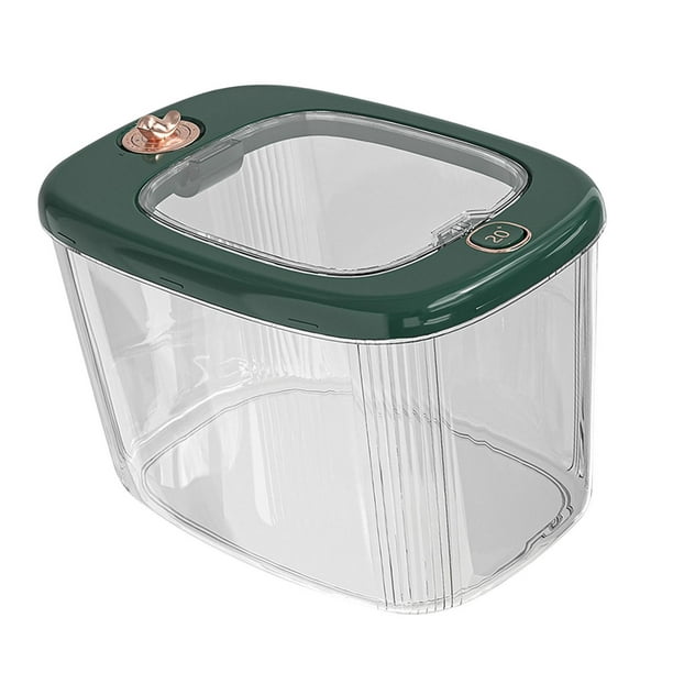 Sealed Rice Box Multipurpose Large Capacity push button Pantry Organization  Clear Food Storage Canister Food Box Bin for Rice Flour Dark Green