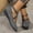 Gray, variant on Women's Dressy & Casual Almond Toe Flat Shoes with Elastic Ankle Strap Stylish Slip-On Ballet Flats for Office and Special Occasions,Dark Blue 43(US-9.5)