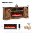 thumbnail image 2 of Ktaxon 70" Farmhouse TV Stand with 36" Fireplace Heater, Mid-Century Wood Entertainment Center with Electric Fireplace Mantel for up to 80" TVs, Rustic Brown, 2 of 8
