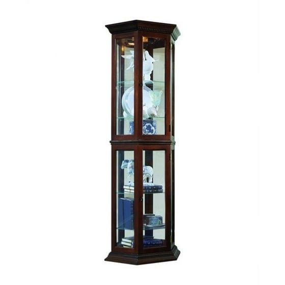 Pulaski Curios Display in Rich Brown