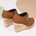 thumbnail image 4 of Women's Platform Wedge Casual Shoes Slip On Lightweight Mary Jane Shoes Comfortable Low Top Ankle Boots Yellow Size 6, 4 of 8