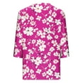 thumbnail image 4 of Oalirro Small Fragmented Flower Criss Cross Women's Fashion Casual V-neck 3/4 Sleeve Shirt, 4 of 5
