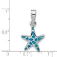 thumbnail image 3 of Sterling Silver Rhodium Created Blue Opal Starfish Pendant QP4294 (1.5 grams | 0MM x 0MM), 3 of 4
