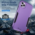 thumbnail image 3 of Feishell Case Fit for iPhone 11 Pro 5.8 inch,Military Grade Shockproof Protection Hybrid Armor Double Layer Hard PC + Soft TPU Drop Resistant Anti-Fingerprint Phone Cover,Purple+Black, 3 of 5