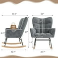 thumbnail image 2 of LOGYAT Nursery Rocking Chair, Upholstered Glider Rocker, 440 Lb Capacity Safety Anti Tip Design, High Backrest Deep Seat Padded Cotton for Bedroom Living Room,Gray, 2 of 8