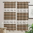 thumbnail image 2 of Brown Plaid Window Curtains 84 Inch Length - 2 Panels, Rod Pocket Curtain Panels, Farmhouse Buffalo Checkered Retro Window Treatment for Bedroom/Kitchen/Bathroom Windows, 52W x 84L Inch, 2 of 4