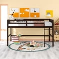 thumbnail image 1 of Twin Size Loft Bed, Wood Low Bed with Ladder, No Box Spring Needed, 3 Colors Available, 1 of 8