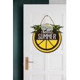 thumbnail image 2 of Lemon Hello Summer Door Sign Home Decor Round Wood Wreaths Wall Hanging Sign Farmhouse Porch Sign Front Door Decoration for Housewarming Gift All Seasons Holiday,12In, 2 of 5