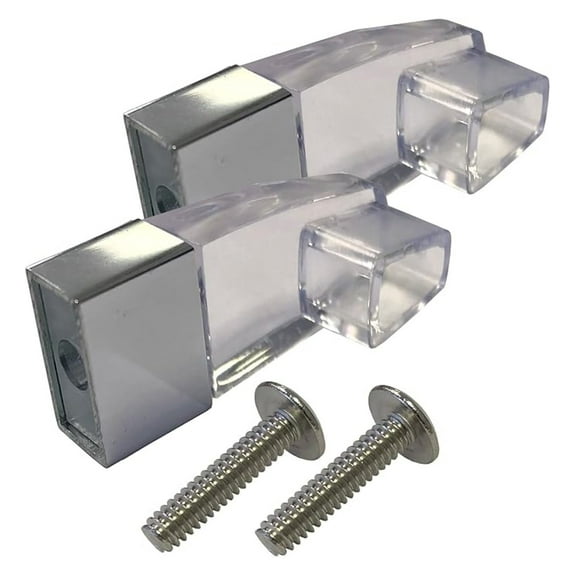 Gordon Glass Clear Acrylic Towel Bar Brackets with Bright Sleeve - Set of Two Brackets (Towel Bar NOT Included)