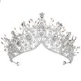 thumbnail image 1 of Yolmina Corona de Reina Barroca Corona de Boda y Tiara para Novia Hecha a Mano Princesa Cristal Rhinestone Diadema Tiaras para Mujer Accesorios para el Cabello de Hadas para Boda Fiesta de Halloween F, 1 of 5