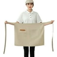 thumbnail image 5 of Guiexla Half Apron with Pockets Waterproof Cloth Apron for Server Chef Stain-Resistant Solid Color Kitchen Waiter Apron for Men Women, 5 of 8