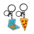 thumbnail image 1 of Juego de llaveros para pizza, rebanada y caja, con revestimiento esmaltado de aleación de zinc, 1 of 3