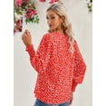 thumbnail image 3 of Women's V Neck Long Sleeve Shirt Tops Casual Office Work T-Shirt Blouse, 3 of 7