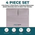 thumbnail image 2 of Posh Home Jersey Knit Sheet Set 4-Piece Breathable Cotton Sheets - Flat, Fitted Sheets & 2 Pillowcases - Full, Lilac Haze, 2 of 9