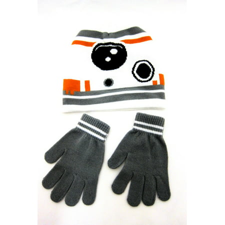 Disney Store Star Wars BB-8 Force Awakens Beanie Hat and gloves  Kids Boys