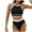 Black, variant on Wyobmus Women's Bikini Sets High Neck Contrast Trim High Waisted Two Pieces Swimsuits Modest Bathing Suits Black