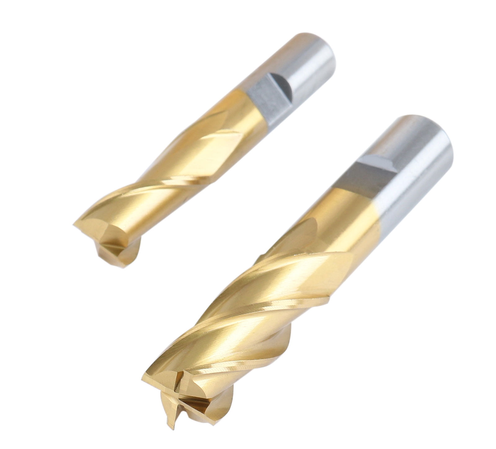Accusize 20 Pc Hss Tin Coated End Mill Set, 2 Flute and 4 Flute, Cutting Diameter from 3/16'' up to 3/4'', 1810-0100