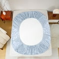 thumbnail image 5 of jejeloiu Damask Floral Twin 3-Piece Sheet Set,Blue Baroque Victorian, 5 of 7