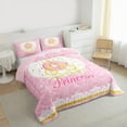 thumbnail image 3 of Manfei Princess Pink Queen Comforter Set for Girls, Cute Pumpkin Cart Bedding Sets, Cute Crown Bedding Comforter Set, Lightweight Room Decor Reversible 3-Piece, 3 of 8