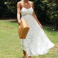 thumbnail image 1 of Vestido ajustado para mujer Estilo bohemio Traje de vacaciones con ribete de encaje para mujer (Blanco L) FLhrweasw Nuevo, 1 of 7