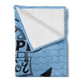 thumbnail image 2 of Hope Soft Flannel Fleece Throw Blanket, Hand Drawn Anchor with Ropes Marine Elements Hope Words on Wavy Sea Background, Cozy Plush for Indoor and Outdoor Use, 50" x 70", Blue and Black, by Ambesonne, 2 of 5