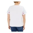 thumbnail image 2 of TOMMY HILFIGER Womens White Striped Short Sleeve Crew Neck Top Plus 1X, 2 of 4