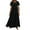 Black, variant on LOVZFMLL Women's Summer Fashion Loose Long Dress Short Sleeve Round-Neck Asymmetric Layered Beach Long Dress Black 2XL