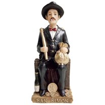Saint Simon Statue 6 Inch - Guatemalan Folkloric Saint Figurine - Maximón, Hermano Simon - Decorative Collectible Resin Statue with Gift Box