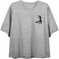 thumbnail image 4 of Black Cat Adult Heather Gray Crew Neck Short Sleeve Tee-XS, 4 of 6