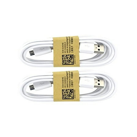 Samsung USB Data Cable for Galaxy S3/S4/Note 2 & Other Smartphones, 2 Pack - Non-Retail Packaging - White