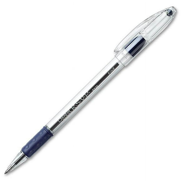 Pentel RSVP Ballpoint Pen, Fine Point, Blue Ink, 24 Count