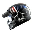 thumbnail image 6 of 1Storm Motorcycle Full Face Helmet Open Face Helmet with Smoked Shield (Detachable Visor & Face Mask): HKY881S-E Skull Flag, 6 of 9