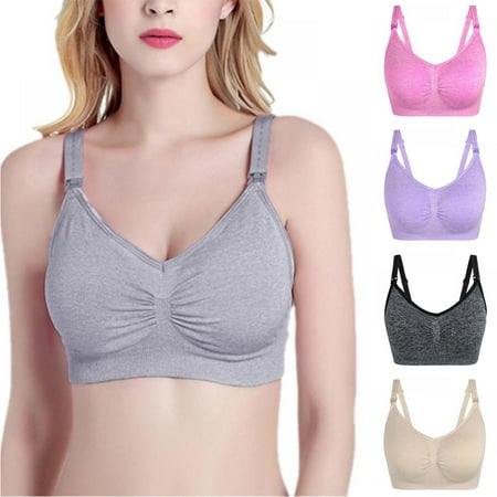 DABOOM Nursing Bra 1pack Wireless Deep V Neck Maternity Nursing Bra Bralette Sleeping Breastfeeding