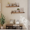 thumbnail image 4 of HOOBRO Set of 2 47.2-Inch Floating Wall Shelves with Invisible Brackets, Rustic Brown, 4 of 10