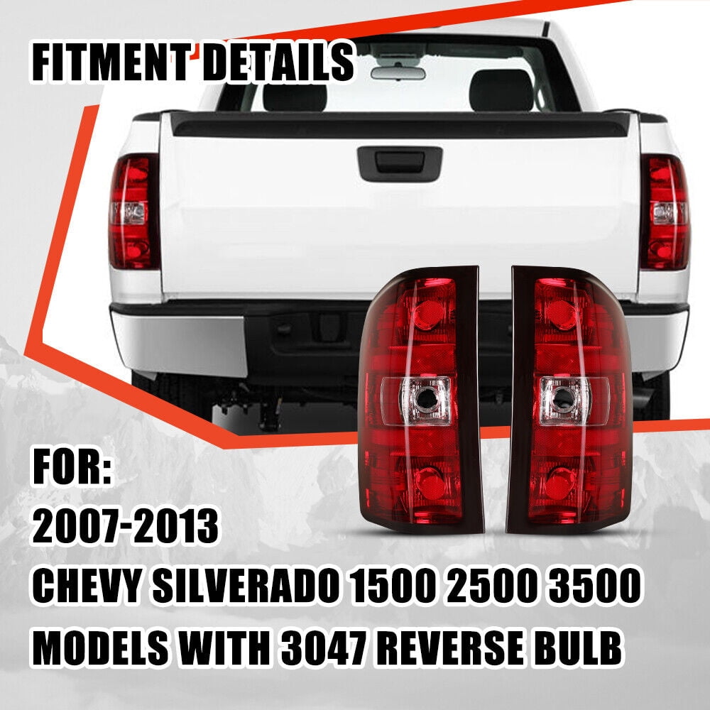 Tail Lights compatible for 2007-2013 Chevy Silverado 1500 2500 3500 Chevrolet Rear Lamps Assembly Driver Passenger Replacement Set