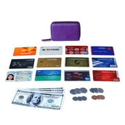 KALMORE Womens Genuine Leather RFID Secure Zipper Card Wallet with ID Window