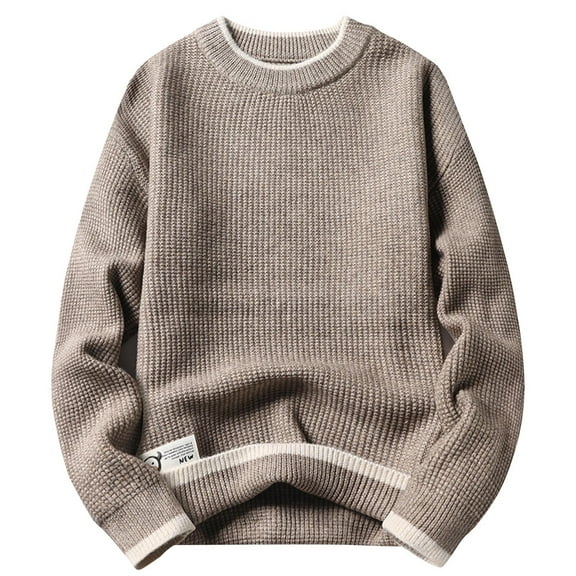 Men's Knitted Sweater Coat Warm Long Sleeve Round Neck Casual Outdoor Winter Fall Fashion Comfortable Soft Yarn