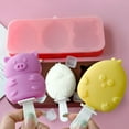 thumbnail image 4 of JDH Silicone DIY Children's Favorite Home Ice Cream Toy Mold Box Children's Cartoon Chicken Pig Ice Cream Stick Silicone Mold Reusable, 4 of 7