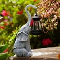 thumbnail image 2 of Goodeco Elephant Statue with Solar Lantern - 11 inch Garden Statues, 2 of 7