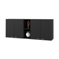 thumbnail image 4 of Pemberly Row Modern Wall Cabinet Two Shelves Engineered Wood Black, 4 of 7