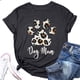 thumbnail image 2 of Gibobby Blusa de Trabajo de Manga Corta Tops informales mujer, Camiseta con estampado corto, manga, túnica para perros, camisa, amantes, letras, blusa para(Gris oscuro,CH), 2 of 4