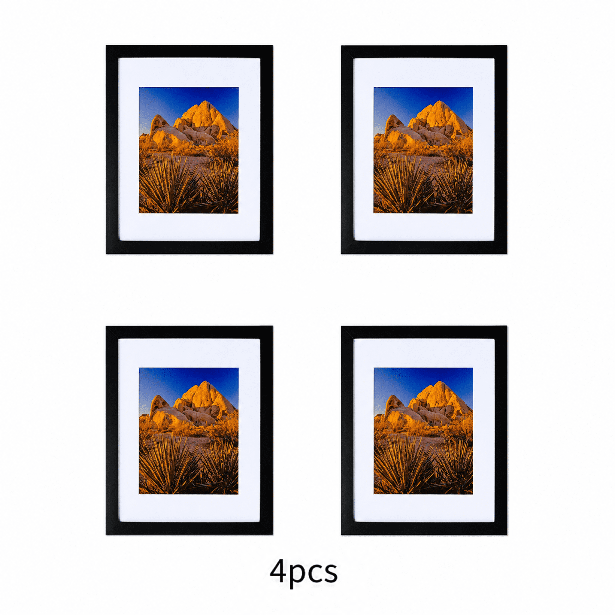 Picture Frame MDF Black 11*14" Wall Mount & Tabletop Display, Pack of 4