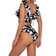 thumbnail image 3 of WREESH Women'S Ruffle Split Swimsuit Printed Bikini, 3 of 9