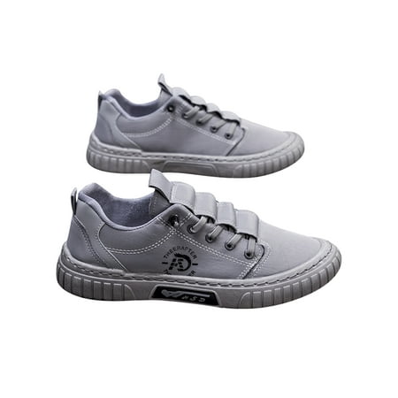 

Harsuny Men Work Non Slip Canvas Sneaker Comfort Lace Up Skate Shoe Breathable Round Toe Casual Sneakers Grey 6