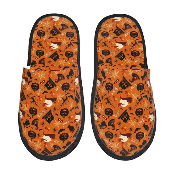 Silkie Retro Halloween Slippers for women and Men, House Shoes for Unisex, Indoor House Shoes-Medium