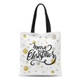 thumbnail image 1 of NUDECOR Canvas Tote Bag Ball Merry Christmas Text Usable As December Event Fancy Durable Reusable Shopping Shoulder Grocery Bag, 1 of 1